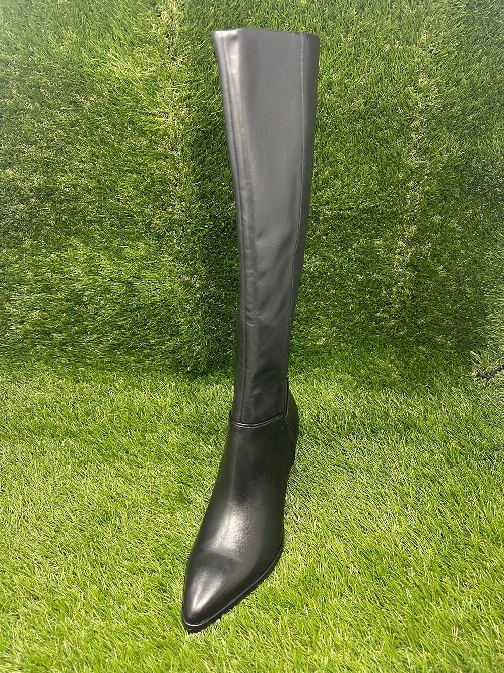 Dolce Vita Women's 6.5M Aldy Knee-High Stiletto Black Leather Boots